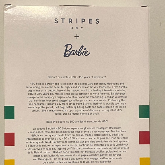 Barbie 350 Years of Adventure Hudson Bay Canada HBC Stripes Limited Edition - Picture 3 of 8